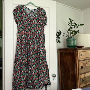 ModCloth Teal, Pink & Orange Geo-Print Midi Dress